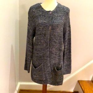 NWT JJill Gray and White Cardigan Sweater Size S